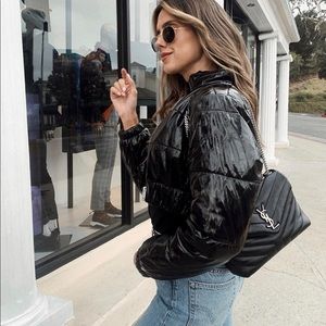 SUPERDOWN black cropped puffer